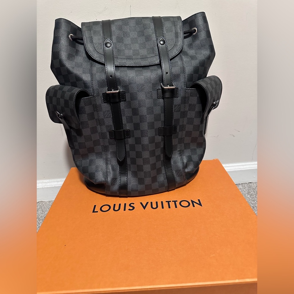 Louis Vuitton Black Checkered Backpack